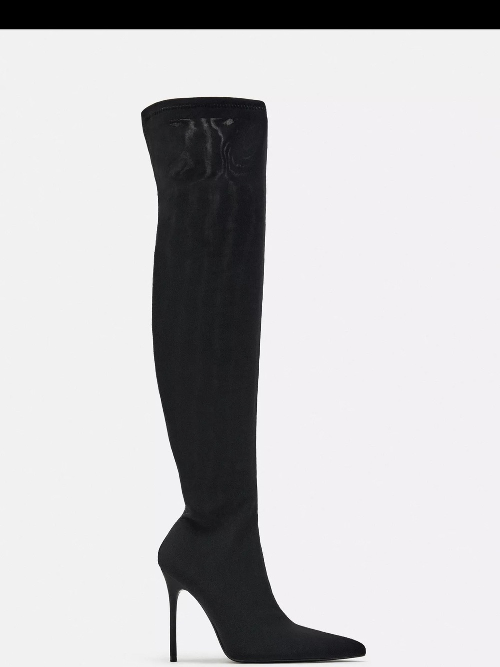 Classic Black mesh Over-the-Knee Pointed Stiletto Boots